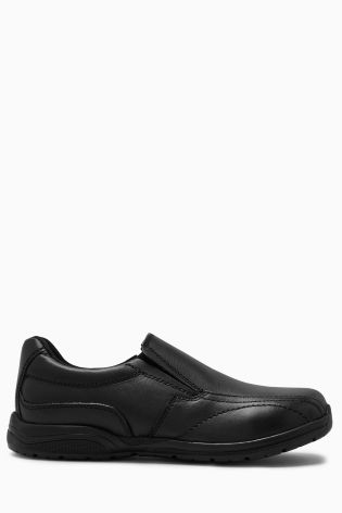 Black Leather Loafers (Older Boys)